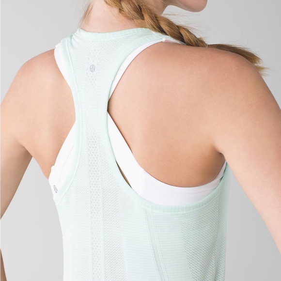 Lululemon Women's Swiftly Tech Racerback Heathered Sea Mist Size 6 - Picture 3 of 7